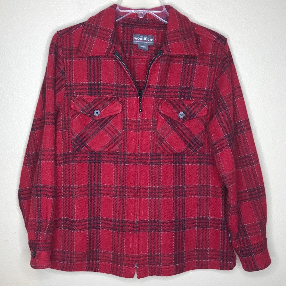 WOOLRICH Plaid Zip Front Jacket